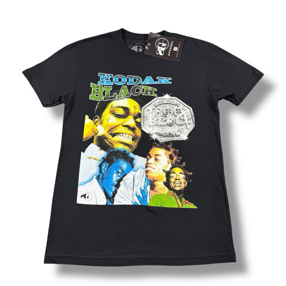 NWT Sniper Gang Apparel Kodak Black 1800 Block Black Graphic Rap Tee Mens Sz S